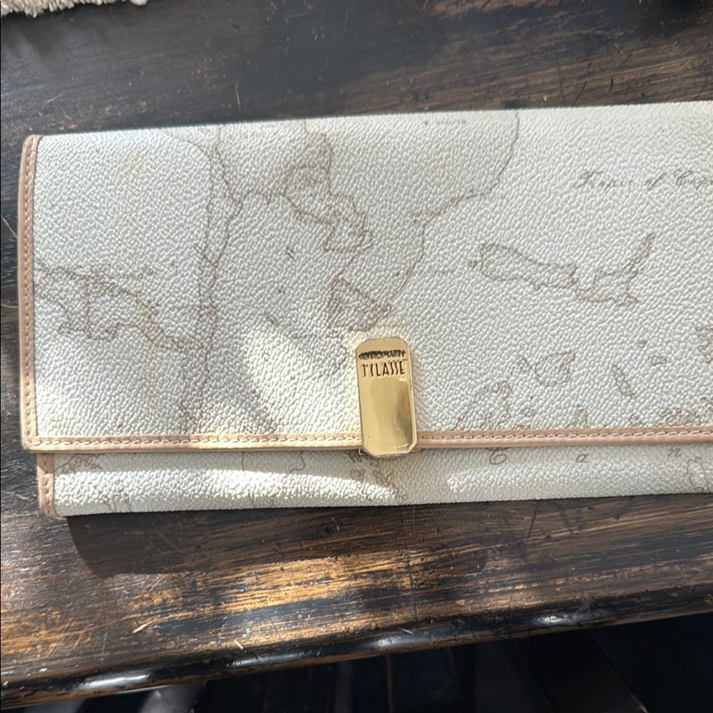 Alviero Martini Cream and Tan Clutch